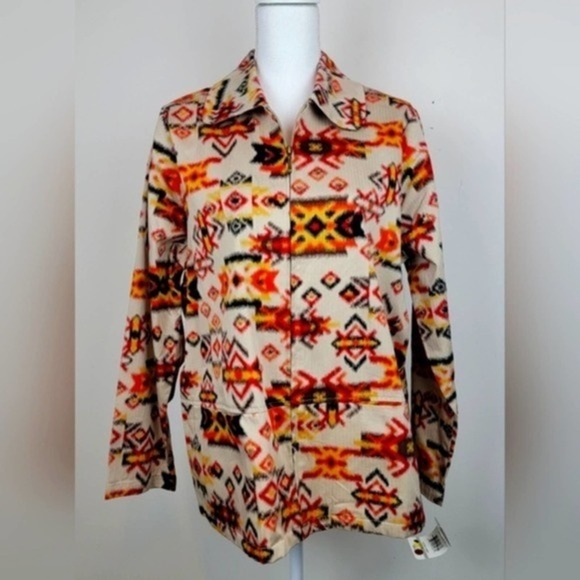 Breckenridge Aztec Print woman’s plus khaki red painted desert Jacket Size 1X - Picture 1 of 11